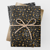 Gold Black Leopard Glitzer Geschenkpapier Set (Beispiel)