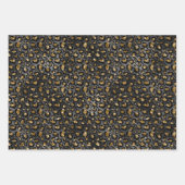 Gold Black Leopard Glitzer Geschenkpapier Set (Vorderseite)