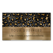 Gold Black Leopard Glitzer Magnetische Visitenkarte (Vorderseite)
