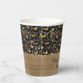 Gold Black Leopard Glitzer Pappbecher (Rechts)