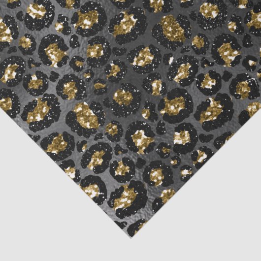 Gold Black Leopard Glitzer Seidenpapier (Detail)