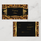 Gold Black Leopard Gold Elegante Boutique 7 Visitenkarte (Vorne/Hinten)