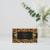 Gold Black Leopard Gold Elegante Boutique 7 Visitenkarte (Stehend Vorderseite)