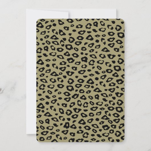 Gold Black Leopard Print Baby Dusche Einladung (Vorderseite)