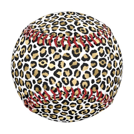 Gold Black Leopard Print Baseball (Rückseite)