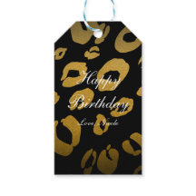 Gold & Black Leopard Print Chic Party Geschenkmark