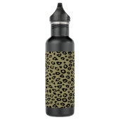 Gold Black Leopard Print Edelstahlflasche (Rechts)