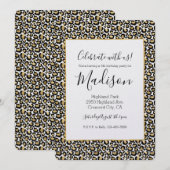 Gold Black Leopard Print Einladung (Vorne/Hinten)