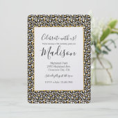 Gold Black Leopard Print Einladung (Stehend Vorderseite)