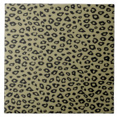 Gold Black Leopard Print Fliese (Vorderseite)