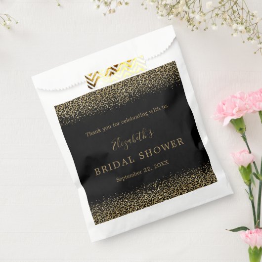 Gold Black Leopard Print Glam Brautparty Geschenktütchen (Versiegelt)