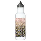 Gold Black Leopard Print Glitz Edelstahlflasche (Links)