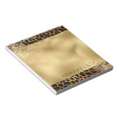 Gold Black Leopard Print Glitzer Notizblock (angewinkelt)