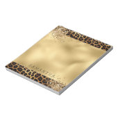 Gold Black Leopard Print Glitzer Notizblock (Rotiert)