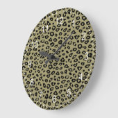 Gold Black Leopard Print Große Wanduhr (Winkel)
