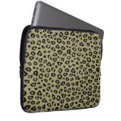 Gold Black Leopard Print Laptopschutzhülle (Vorne Rechts)