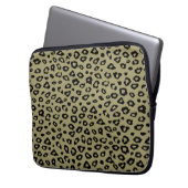 Gold Black Leopard Print Laptopschutzhülle (Vorderseite Links)