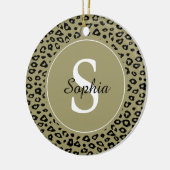 Gold Black Leopard Print Monogram Keramikornament (Links)