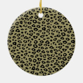 Gold Black Leopard Print Monogram Keramikornament (Hinten)