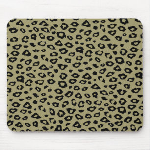 Gold Black Leopard Print Mousepad