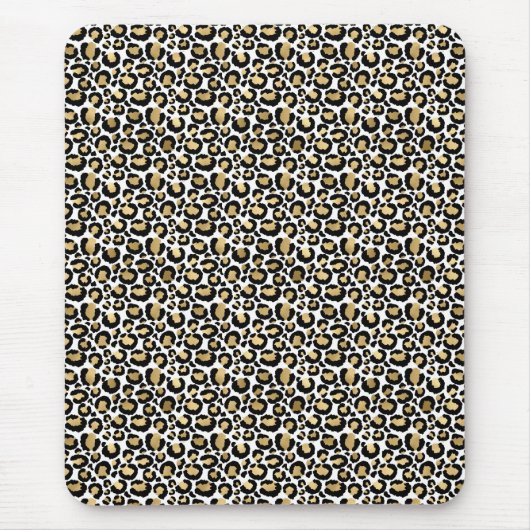 Gold Black Leopard Print Mousepad (Vorne)