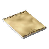 Gold Black Leopard Print Personalisiert Notizblock (angewinkelt)