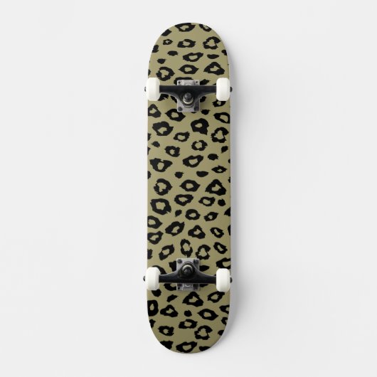 Gold Black Leopard Print Skateboard (Vorderseite)