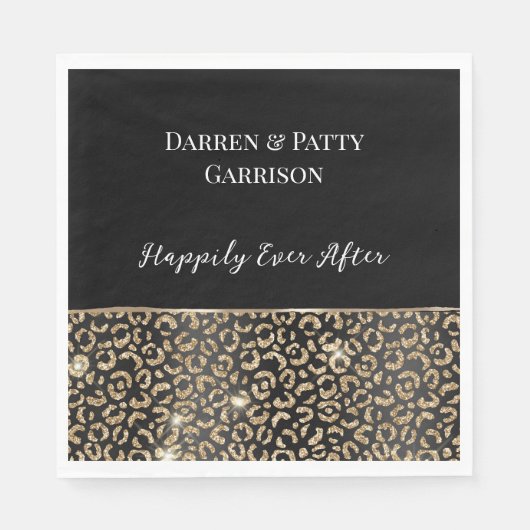 Gold Black Leopard Serviette (Vorderseite)