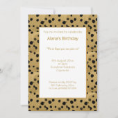 GOLD BLACK LEOPARD TIERDRUCK GEBURTSTAG EINLADUNG (Vorderseite)