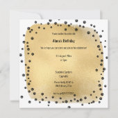GOLD BLACK LEOPARD TIERE DIAMOND SQUARE GEBURTSTAG EINLADUNG (Vorderseite)