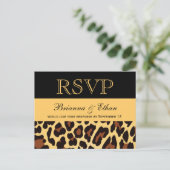 Gold Black Leopard UAWG Wedding Response Einladungspostkarte (Stehend Vorderseite)