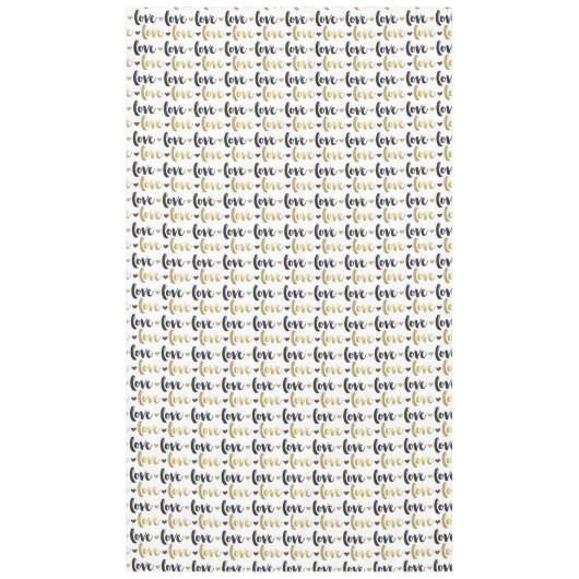 Gold Black Liebe Heart Tischdecke (Vorderseite)