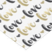 Gold Black Liebe Heart Tischdecke (Schrägansicht)