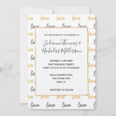 Gold Black Liebe Wedites Einladung (Vorderseite)