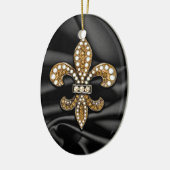 Gold Black Lilie Satin Jewel Keramikornament (Links)