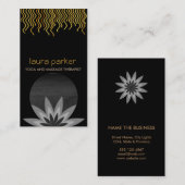 Gold Black Lotus Blume Logo Yoga Heilung Gesundhei Visitenkarte (Vorne/Hinten)