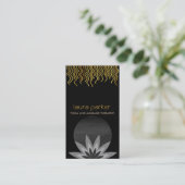 Gold Black Lotus Blume Logo Yoga Heilung Gesundhei Visitenkarte (Stehend Vorderseite)