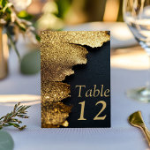 Gold Black Luxe Elegante Wedding Tischnummer Card