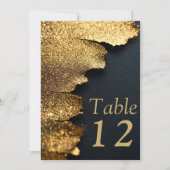 Gold Black Luxe Elegante Wedding Tischnummer Card (Vorderseite)