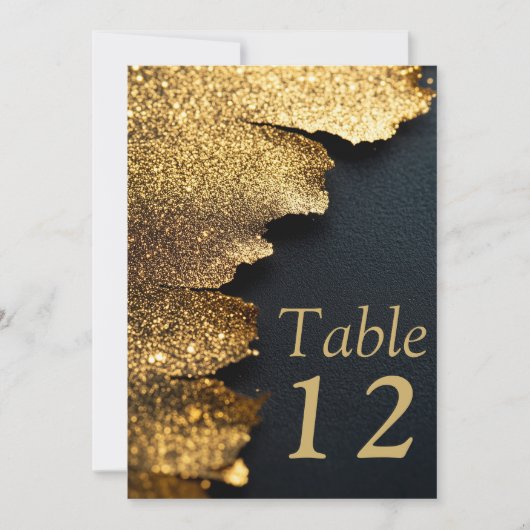 Gold Black Luxe Elegante Wedding Tischnummer Card (Vorderseite)