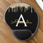 Gold Black Luxe Glitzer Glam Monogram Name Gel Mousepad<br><div class="desc">Monogram Name und Initial Mousepad (Mouse Pad) für den Glitzer Gold und Black Sparkle. Das macht den perfekten 16 Geburtstag,  Hochzeit,  Brautparty,  Jubiläum,  Babydusche oder Junggeselinnen-Abschied Geschenk für jemanden,  der Lieben glamourösen Luxus und schicke Stile.</div>