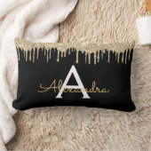 Gold Black Luxe Glitzer Glam Monogram Name Lendenkissen (Decke)