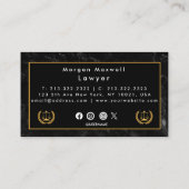 Gold Black Luxury Beruflich Lawyer Visitenkarte (Rückseite)