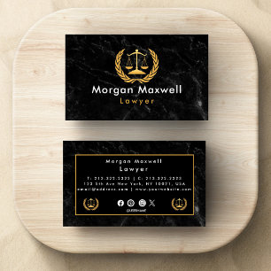 Gold Black Luxury Beruflich Lawyer Visitenkarte