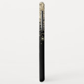 Gold Black Luxury Glitzer Elegantes Monogramm Case-Mate iPhone Hülle (Hinten/Links)