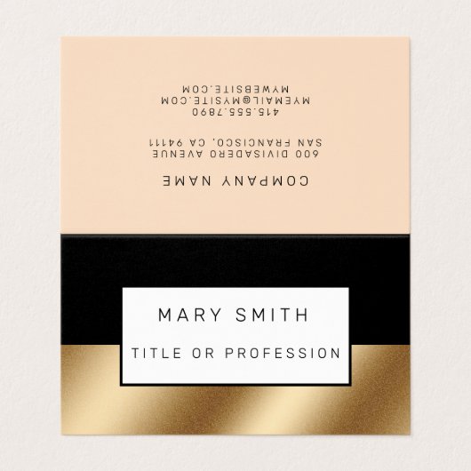 Gold Black Luxury Visitenkarten (Außenseite Aufgefaltet)