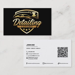 Gold & Black Luxus-Autodetailing Karosseriebau  Visitenkarte