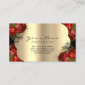 Gold Black Makeup Artist Lash Rote Rosen Visitenkarte (Rückseite)