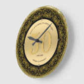 Gold & Black mandala 50 Wedding Anniversary Große Wanduhr (Winkel)