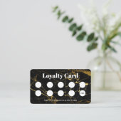 Gold Black Marble Make-up artist Loyalty Card Treuekarte (Stehend Vorderseite)